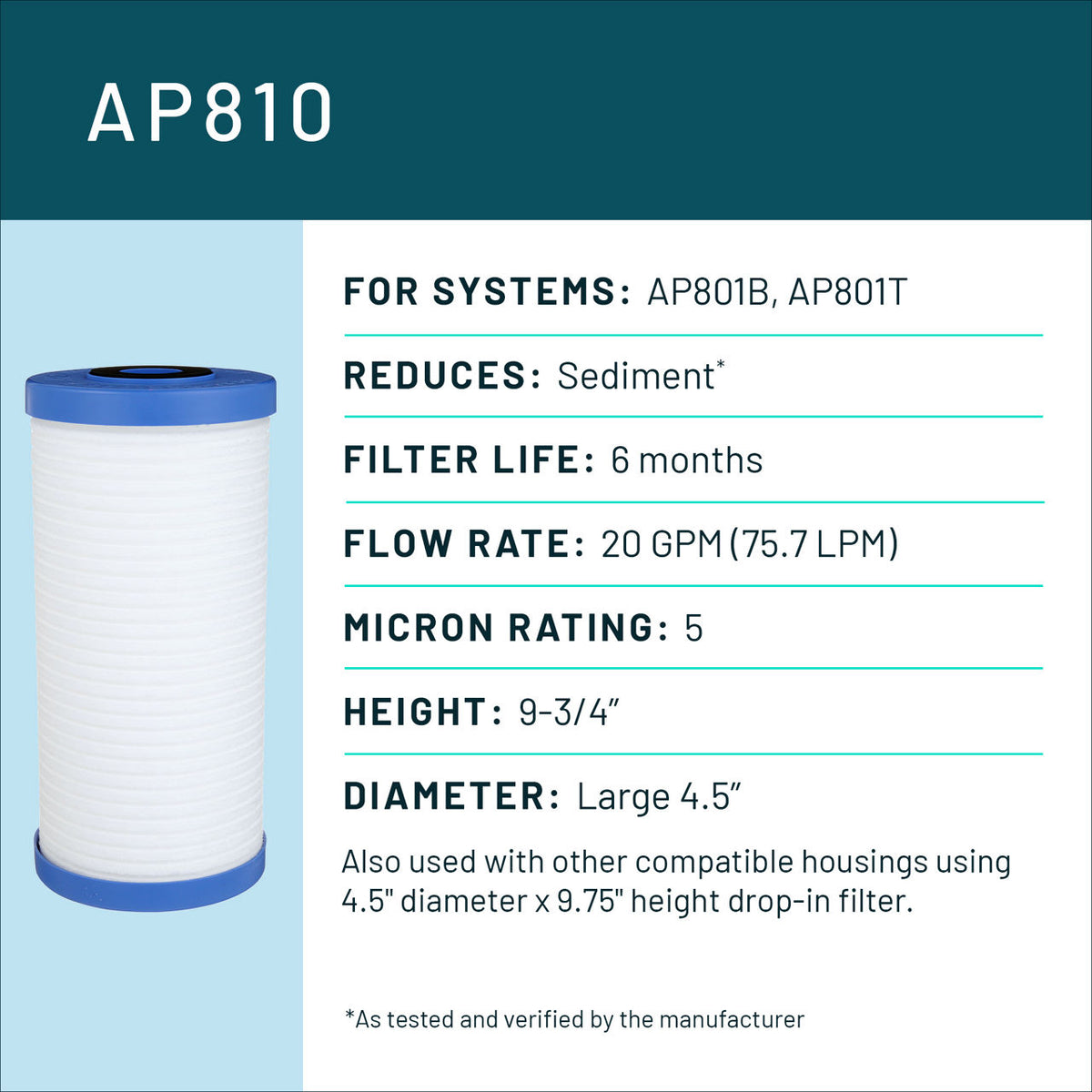 Aqua-Pure™ AP810 Whole House Sediment Reduction Filter (5618902)